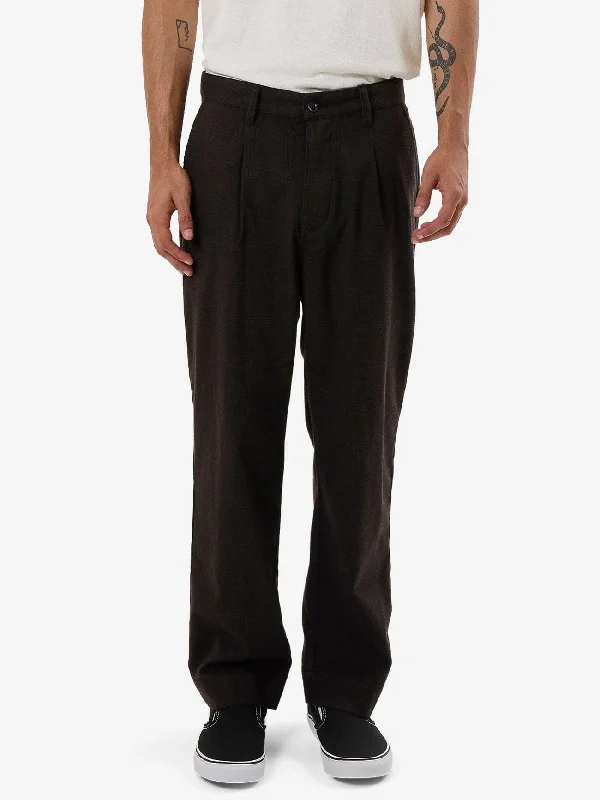 men's formal slim pants-Jacob Plaid Pant - Brown