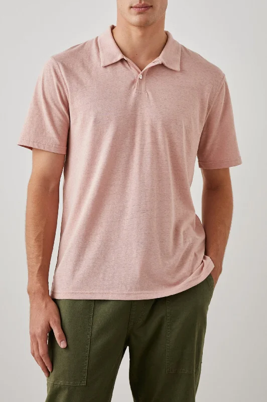 Men's short-sleeve sleek black tee-LEVANT POLO SHIRT - FLAMINGO