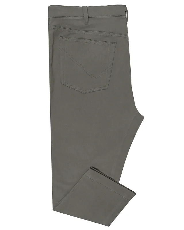 men's green slim pants-Light Grey Chino