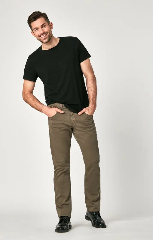 men's black jogger pants-MATT RELAXED STRAIGHT LEG IN DUSTY OLIVE TWILL