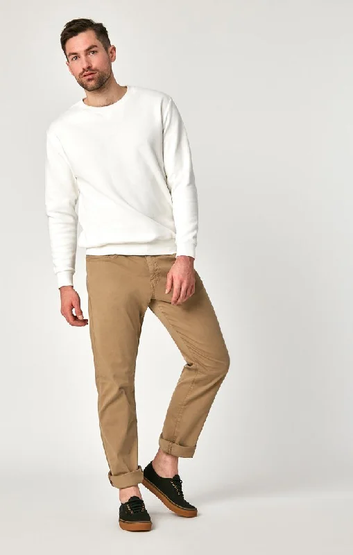 men's slim khaki pants-MATT RELAXED STRAIGHT LEG IN BRITISH KHAKI TWILL