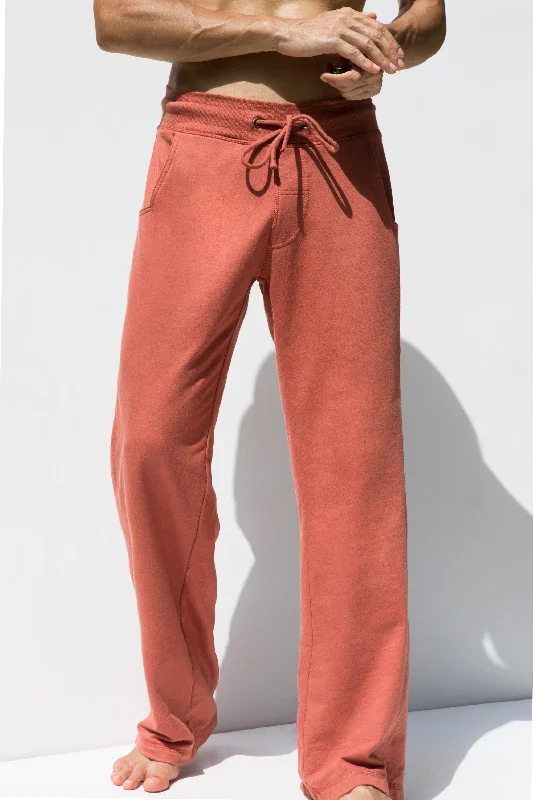 men's quick-dry pants-Men Training  - Yoga pants for Men - Terracotta