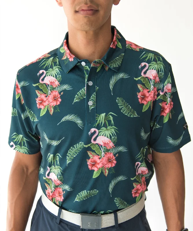 Men's short-sleeve relaxed blue shirt-Nō Ka ʻOi Golf Polo