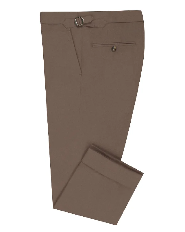 men's wide-leg navy pants-Modrone: Fox brown Moleskin