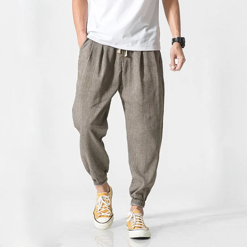 men's casual slim jogger pants-MRDONOO Chinese Style Casual Men Harem Pants Men Jogger Pants Men Fitness Trousers Male Chinese Traditional Harajuku QT713-K29