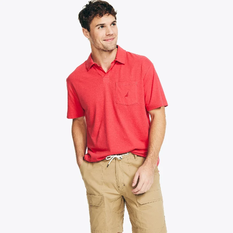 Men's short-sleeve high-performance gym tee-Nautica Mens Sustainably Crafted Classic Fit Polo