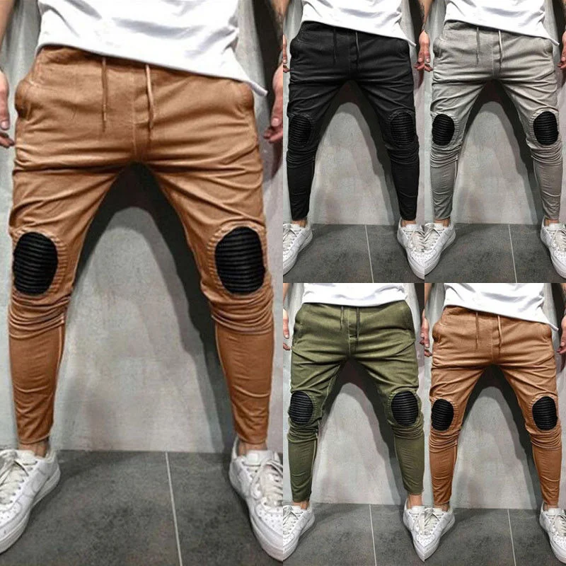 men's flat-front gray pants-Pants 2018 New Men Slim Fit Urban Straight Leg Trousers Casual Pencil  Cargo  Workout Hip Hop Skinny Pants