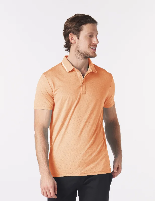 Men's short-sleeve sustainable bamboo shirt-Power Fade Polo: Orange Wine