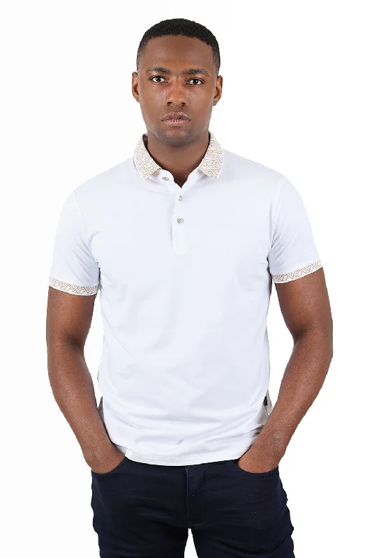 Men's short-sleeve distressed vintage shirt-Shift Solid Polo Shirt