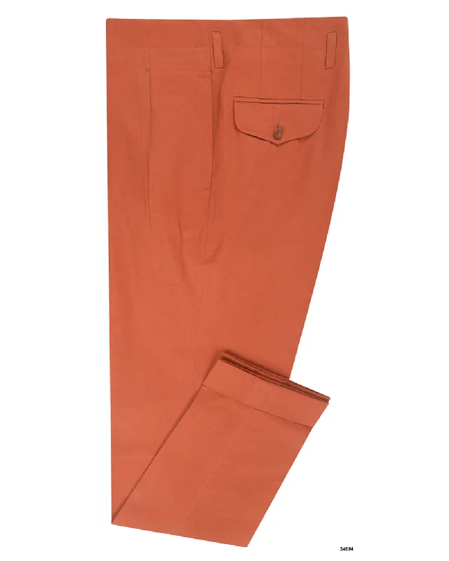 men's wool formal pants-Soft Burnt Orange Twill Chino