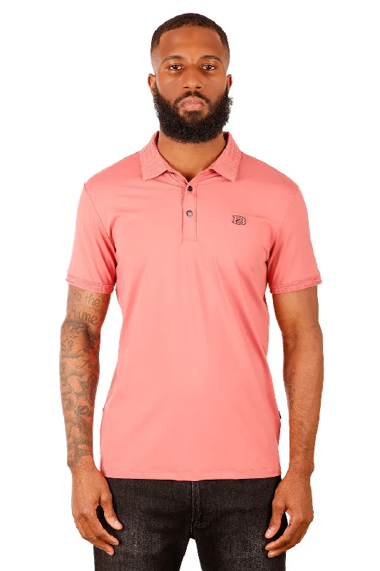 Men's short-sleeve coarse hemp shirt-Solid Twist Polo Shirt