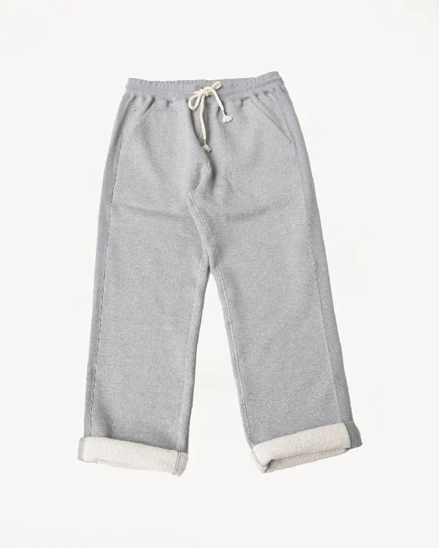 men's high-waisted pants-Sweatpant 876gsm Double Heavyweight French Terry - Heather Grey