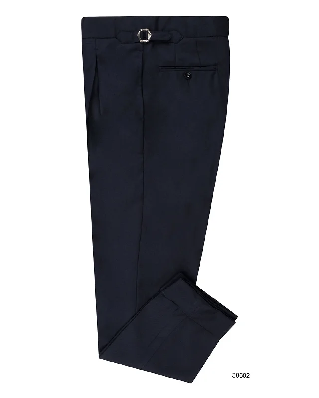 men's pleated white pants-VBC: Dark Navy Covert Wool