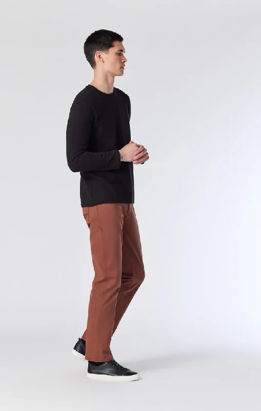 men's straight leg slim pants-ZACH STRAIGHT LEG PANTS IN DOWNTOWN BROWN TWILL