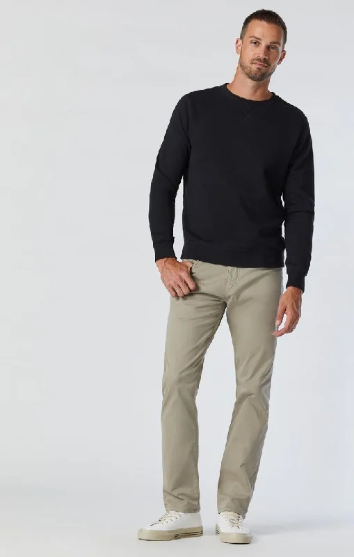 men's casual relaxed pants-ZACH STRAIGHT LEG IN BEIGE TWILL