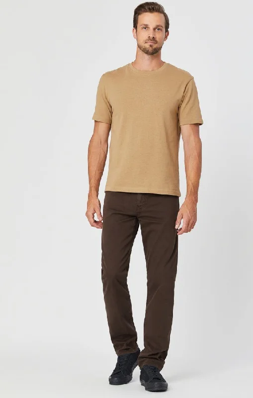 men's wool relaxed pants-ZACH STRAIGHT LEG IN COFFEE BEAN TWILL