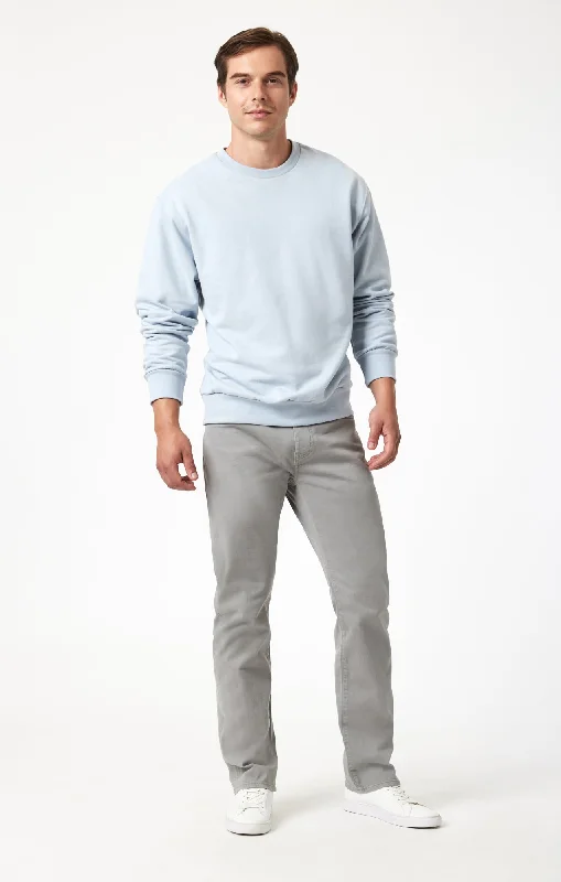 men's high-waisted gray pants-ZACH STRAIGHT LEG IN STORMY CASUAL TWILL